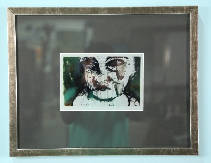 DICK WRAY "ABSTRACT" SILKSCREEN ONTO METAL PAINTING: DICK WRAY "ABSTRACT" SILKSCREEN ONTO METAL PAINTING. Height: 15 & 5 1/2 in. by Width: 19 & 8 in.