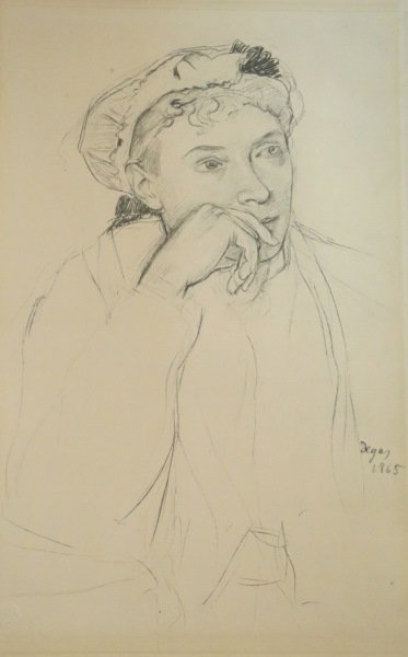 EDGAR DEGAS "FEMALE PORTRAIT" LITHOGRAPH, 1865 (1 of 7)