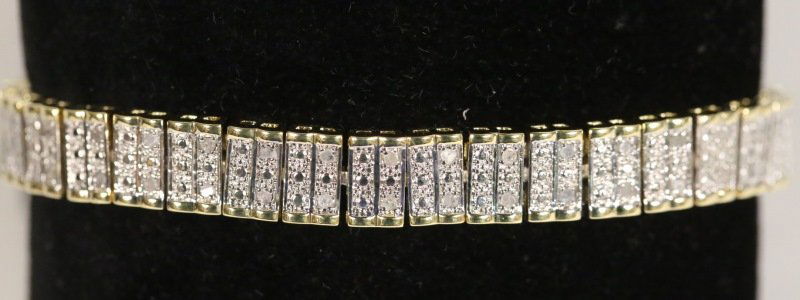 STERLING SILVER MICRO PAVE DIAMOND DINNER BRACELET (1 of 3)