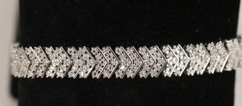 STERLING SILVER MICRO PAVE DIAMOND ESTATE BRACELET (1 of 3)