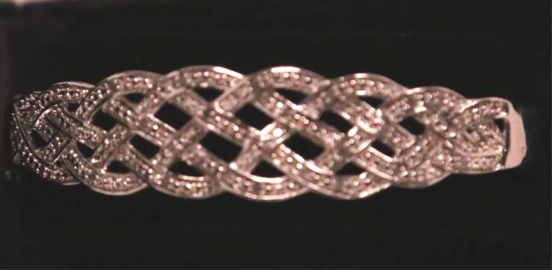 STERLING SILVER MICRO PAVE DIAMOND BANGLE BRACELE (1 of 3)