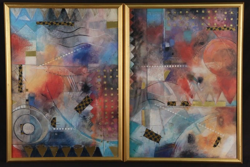 PAIR OF ABSTRACT PRINTS (1 of 2)