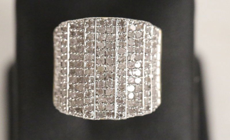 STERLING SILVER 2 CT. PAVE DIAMOND ESTATE RING (1 of 2)