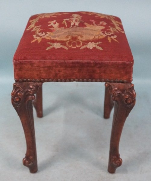 VINTAGE FRENCH NEEDLEPOINT STOOL (1 of 3)