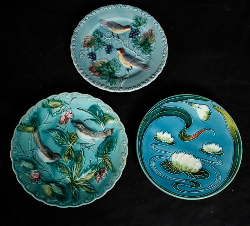 THREE MAJOLICA PLATES (1 of 1)