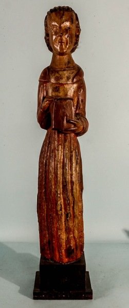 CIRCA 1600 WOOD CARVED & POLYCHROME SPANISH SANTO (1 of 5)