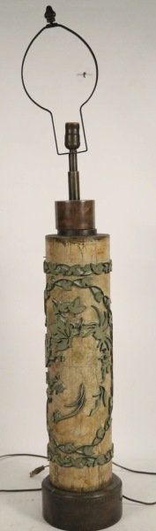 ANTIQUE WALLPAPER ROLL CONVERTED TO A LAMP (1 of 3)