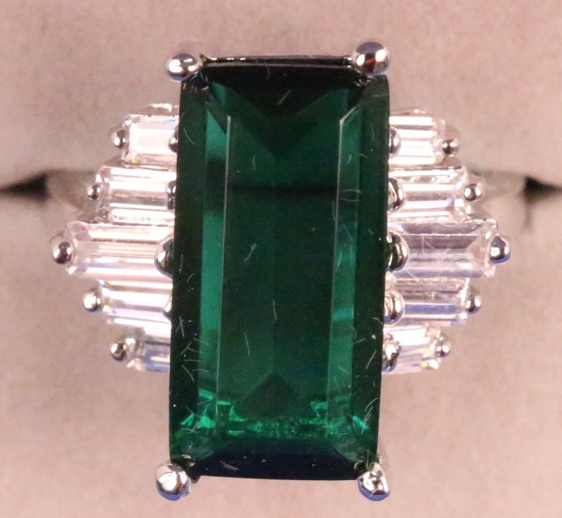 EMERALD ESTATE RING WITH WHITE SAPPHIRE ACCENTS (1 of 1)