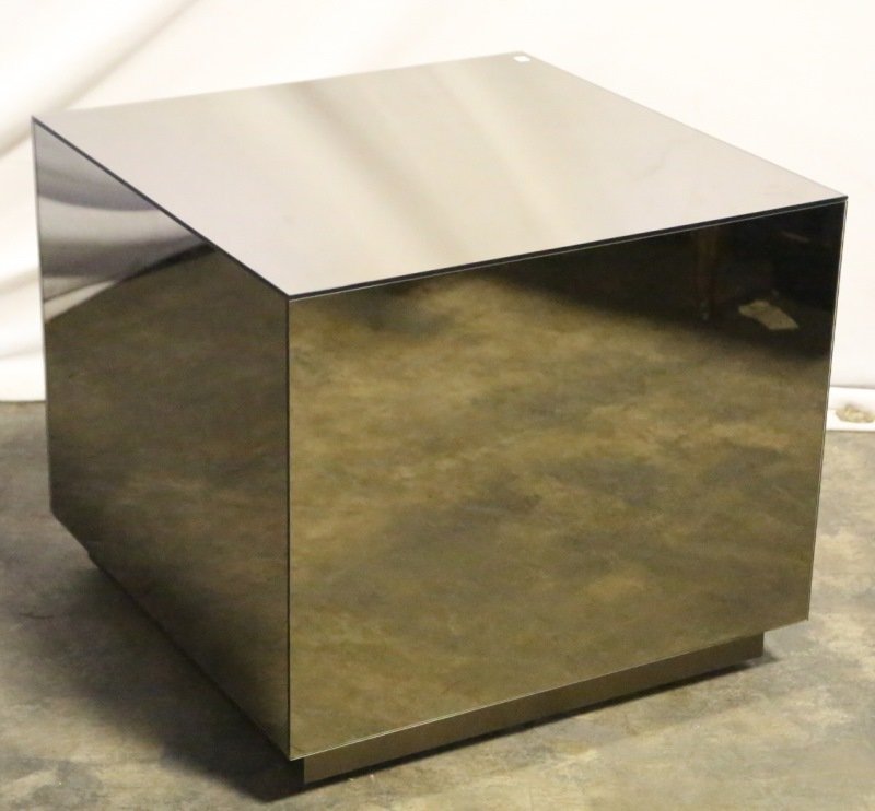 Circa 1970 S Smoked Mirror Cube Table Sep 16 2018 Lewis Maese Antiques Auction In Tx Circa 1970 S Smoked Mirror Cube Table, Smoked Mirror Cube Table