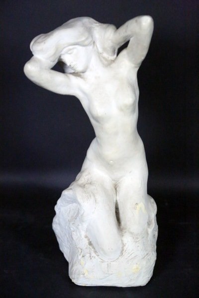 A. RODIN PLASTER CAST NUDE FEMALE SCULPTURE: A. RODIN PLASTER CAST NUDE FEMALE SCULPTURE. Height: 19 in. by Width: 8 in. by Depth: 8 in.