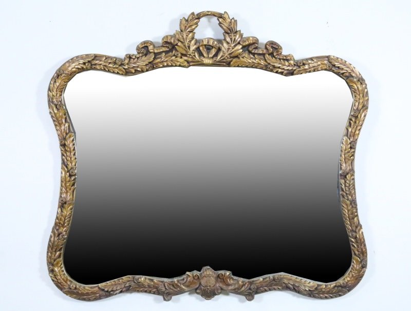 VINTAGE CARVED AND GILDED GESSO FRAMED MIRROR (1 of 4)