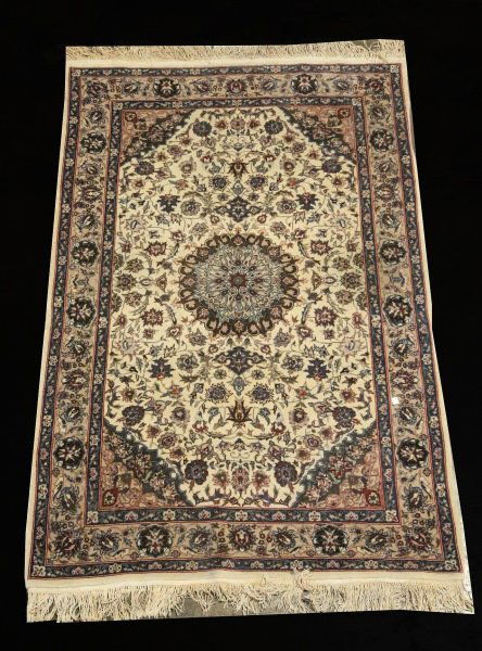 HAND KNOTTED SILK & WOOL BLEND PERSIAN RUG (1 of 6)