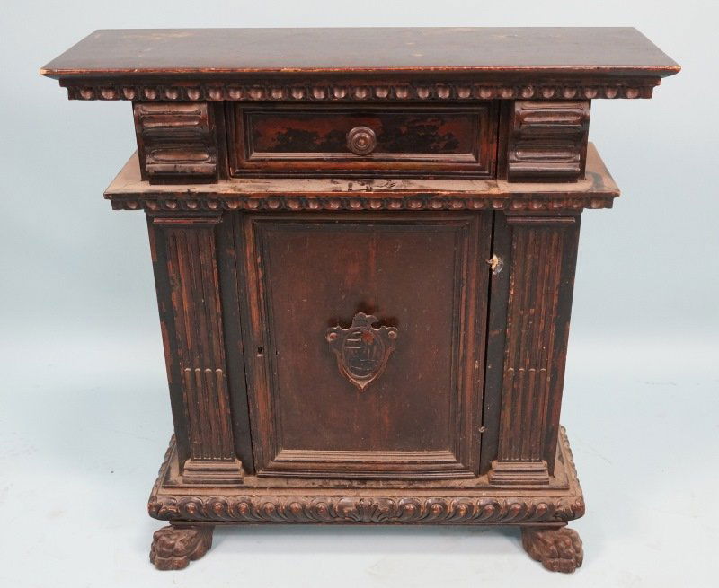 17th CENTURY FRENCH WALNUT CONSOLE CABINET (1 of 4)