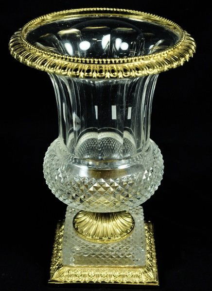 GILT BRONZE MOUNTED CUT CRYSTAL VASE (1 of 4)