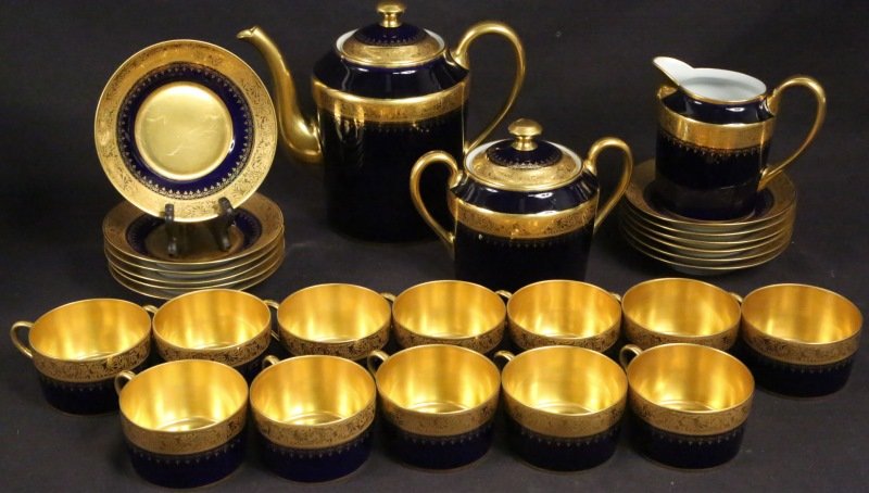 TWENTY-SEVEN PIECE LIMOGES TEA SET (1 of 3)