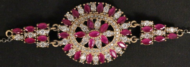 ESTATE RUBY AND WHITE SAPPHIRE BRACELET (1 of 2)