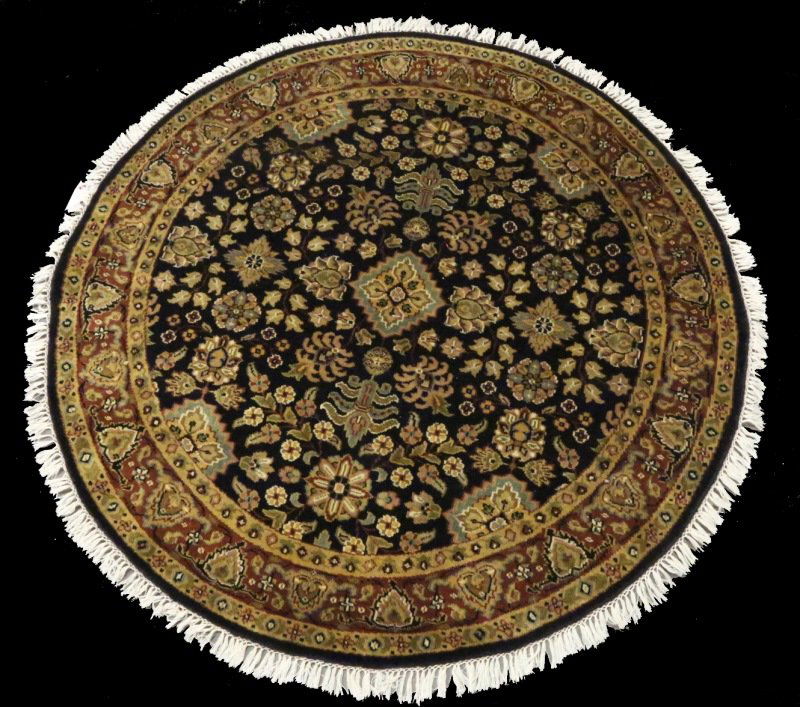 CIRCULAR PERSIAN RUG IN WHEAT AND EBONY (1 of 4)