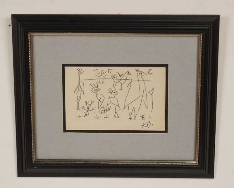 PAUL KLEE ABSTRACT GRAPHITE ON PAPER DRAWING (1 of 2)