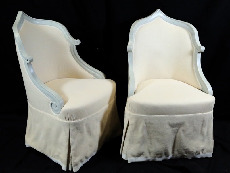 PAIR OF 19th CENTURY NEO-GOTHIC STYLE PAINTED CHAIRS (1 of 3)