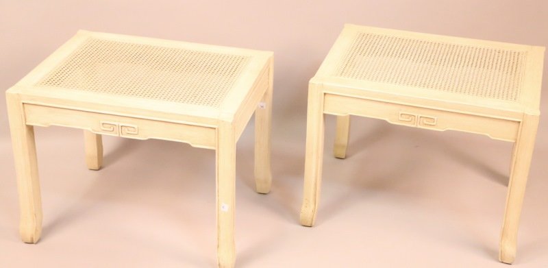PAIR OF CHINESE STYLE CANE BENCHES BY HERITAGE (1 of 2)