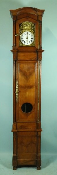 LOUIS PHILIPPE CHERRY WOOD GRANDFATHER CLOCK (1 of 8)