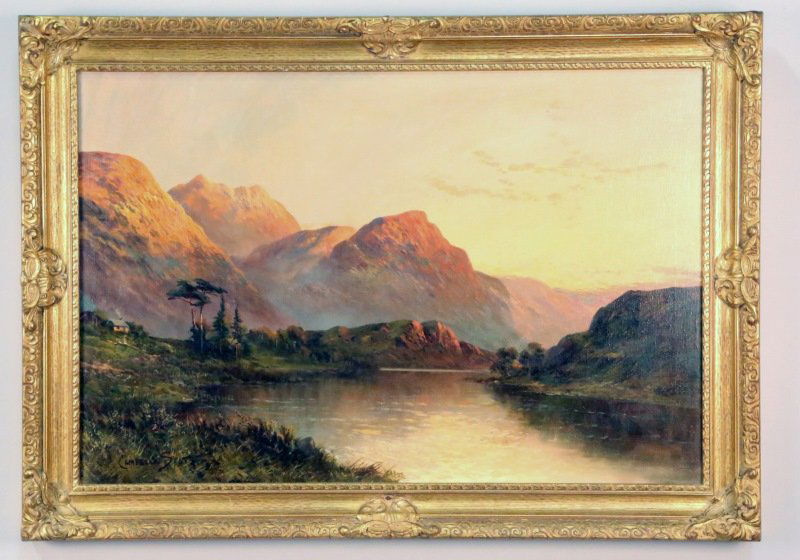 CAMPBELL SCOTT "LANDSCAPE" OIL ON CANVAS: CAMPBELL SCOTT "LANDSCAPE" OIL ON CANVAS PAINTING. Height: 30 & 24 in. by Width: 42 & 36 in.