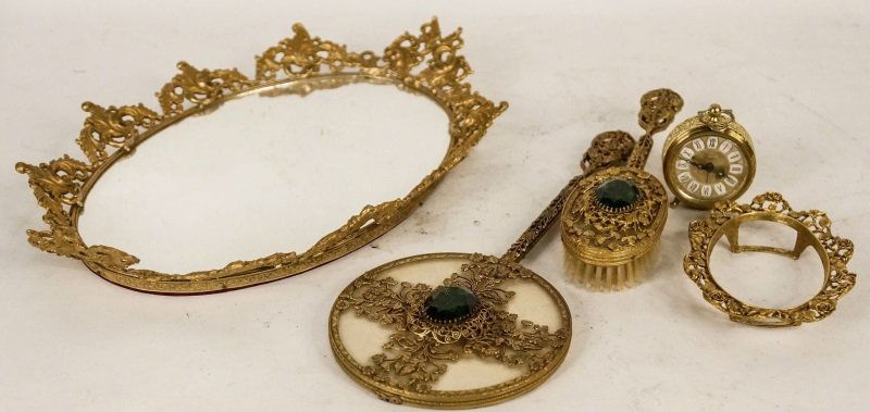 LOT OF FIVE VANITY SET PIECES (1 of 1)
