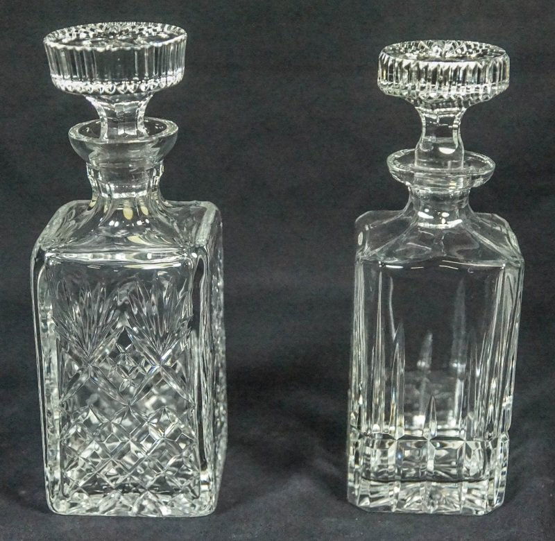 LOT OF TWO VINTAGE CUT CRYSTAL DECANTERS (1 of 4)