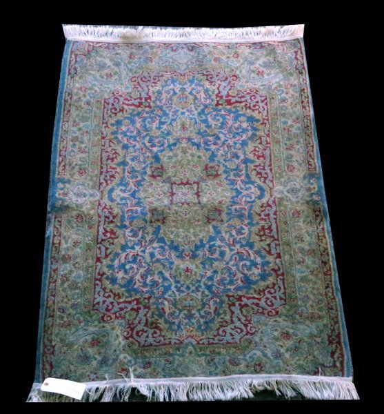 HAND KNOTTED PERSIAN KERMAN WOOL RUG (1 of 4)