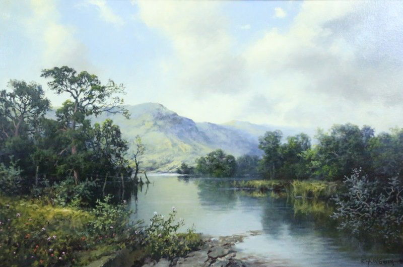 A. D. GREER  "UNTITLED LANDSCAPE" OIL ON CANVAS (1 of 4)