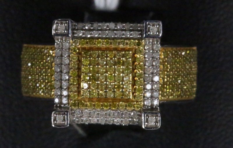 STERLING SILVER YELLOW DIAMOND RING (1 of 2)