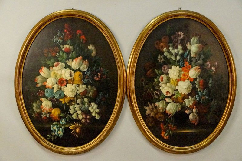 TWO 18th CENTURY DUTCH STILL LIFE OIL ON CANVAS: TWO 18th CENTURY DUTCH STILL LIFE OIL ON CANVAS PAINTING IN THE MANNER OF BALTHASAR VAN DER AST. Height: 44 in. by Width: 33 in.