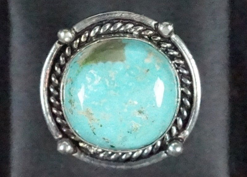 STERLING SILVER TURQUOISE RING (1 of 2)