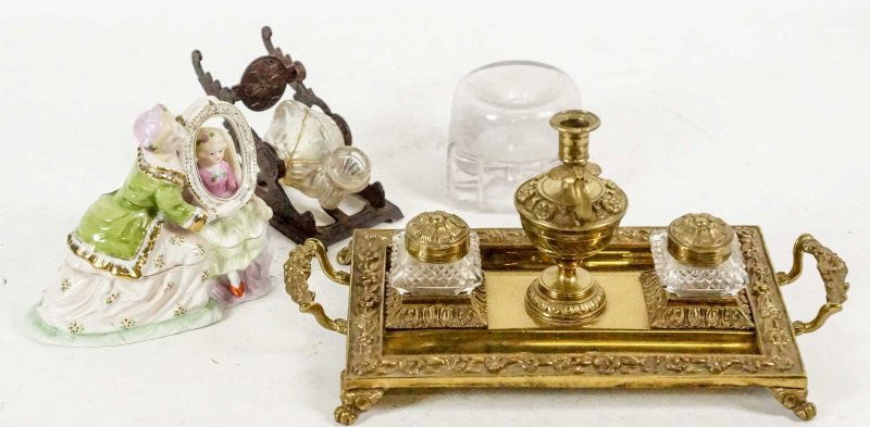 MIXED LOT OF FOUR 19th CENTURY INKWELLS (1 of 4)