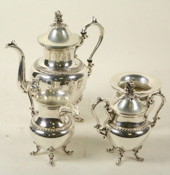 VINTAGE 4-PIECE FRENCH SILVER COFFEE/TEA SET (1 of 3)