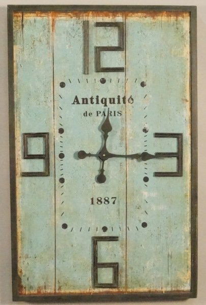 DECORATIVE "ANTIQUITE DE PARIS" WALL CLOCK: DECORATIVE "ANTIQUITE DE PARIS" WALL CLOCK. Height: 36 in. by Width: 23 in. by Depth: 2 in.