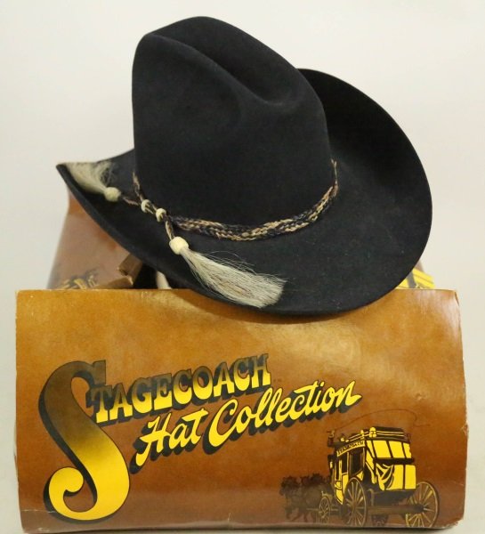 RESISTOL BLACK RANCHER COWBOY HAT: RESISTOL BLACK RANCHER COWBOY HAT SIZE 7 1/4.