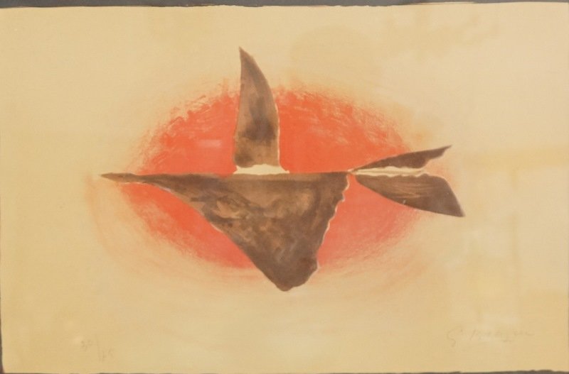 GEORGES BRAQUE "AU COCHANT" COLOR LITHOGRAPH (1 of 4)