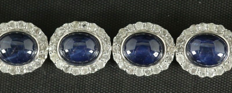 14KT 51.01 CT SAPPHIRE & 7.96 CT DIAMOND BRACELET (1 of 5)