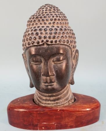 ANTIQUE BLUE STONE CARVED BUDDHA (1 of 6)