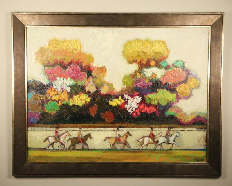 DAVID ADICKES "FIVE HORSEMAN OUT FOR A RIDE" ACRYLIC (1 of 3)