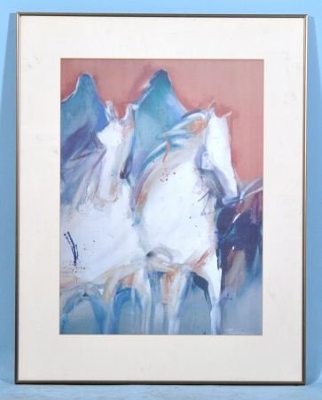 RICHARDSON ABSTRACT PAINTING OF HORSES (1 of 1)