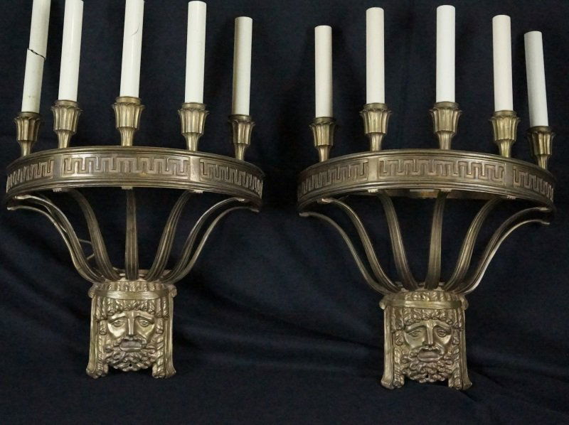 PAIR OF WALL MOUNTED CANDELABRA LAMPS (1 of 4)