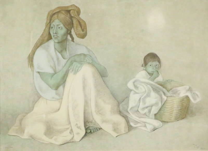 FRANCISCO ZUNIGA "WOMAN IN THE MARKET" LITHOGRAPH (1 of 4)