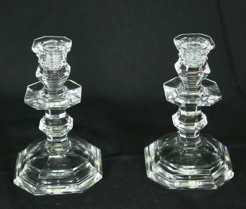 PAIR OF BACCARAT CANDLESTICKS (1 of 3)