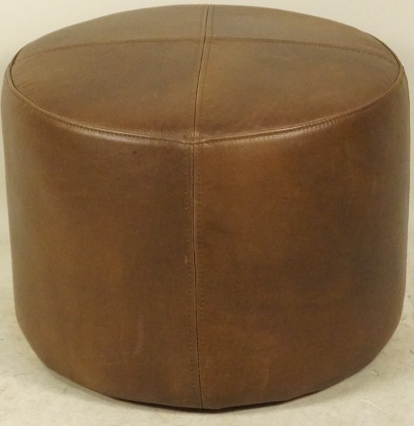 RESTORATION HARDWARE LEATHER OTTOMAN (1 of 2)