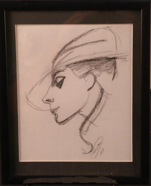 DAVID ADICKES PENCIL DRAWING: DAVID ADICKES PENCIL DRAWING Height: 11 & 8 in. by Width: 9 & 6 1/2 in.