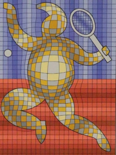 VICTOR VASERELY "TENNIS PLAYER I" SERIGRAPH (1 of 4)