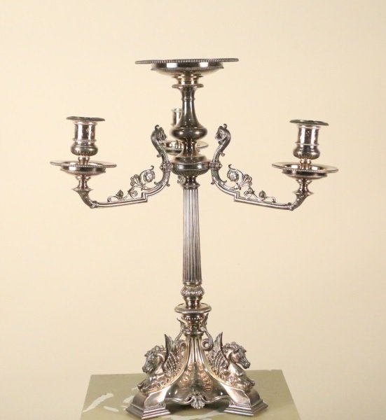 NEOCLASSICAL STYLE THREE-LIGHT CANDELABRUM (1 of 3)