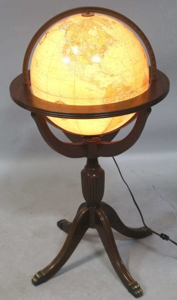 HEIRLOOM ILLUMINATED 16" GLOBE BY REPOGLE ON STAND (1 of 3)